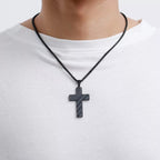 Tri-Color Cross Necklace with American Flag & Scripture: A Patriotic Expression