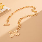 Hammered Cross Series Necklace: Contemporary Faith & Stylish Devotion