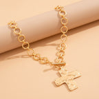 Hammered Cross Series Necklace: Contemporary Faith & Stylish Devotion