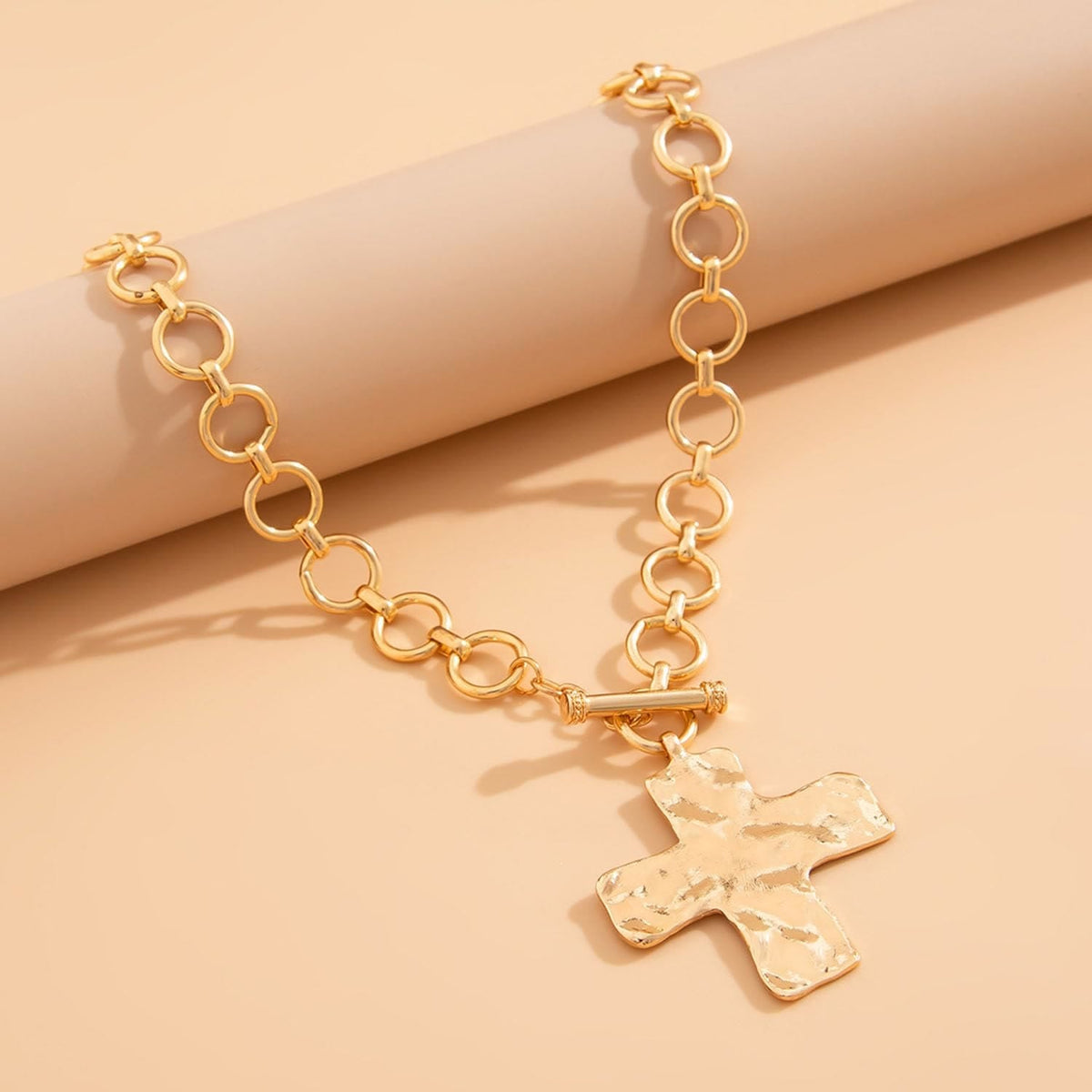 Hammered Cross Series Necklace: Contemporary Faith & Stylish Devotion