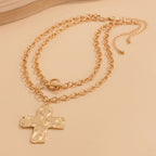 Hammered Cross Series Necklace: Contemporary Faith & Stylish Devotion