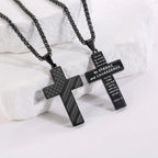 Tri-Color Cross Necklace with American Flag & Scripture: A Patriotic Expression