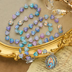 Blue Heart & Butterfly Rosary, Bracelet: Devotion & Artful Spirituality