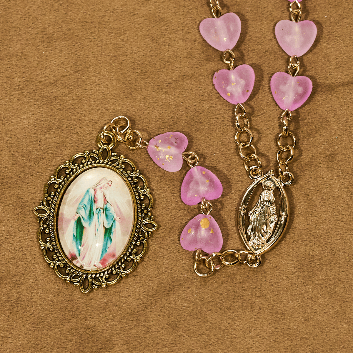 Pink Heart & Butterfly Rosary, Bracelet: Devotion & Artful Spirituality