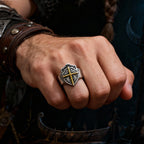 Shield Cross Ring: Faithful Protection & Timeless Devotion