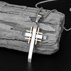Geometric Cross Pendant Necklace: Modern Faith & Stylish Devotion
