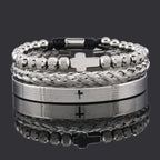 Stackable Cross Bracelet Set: Fashion-Forward Faith Integration