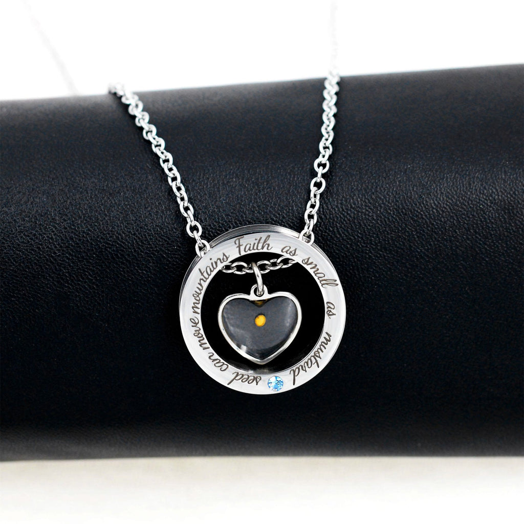 Faith As Mustard Seed Necklace: Varied Charms & Sacred Symbol for Daily Wear