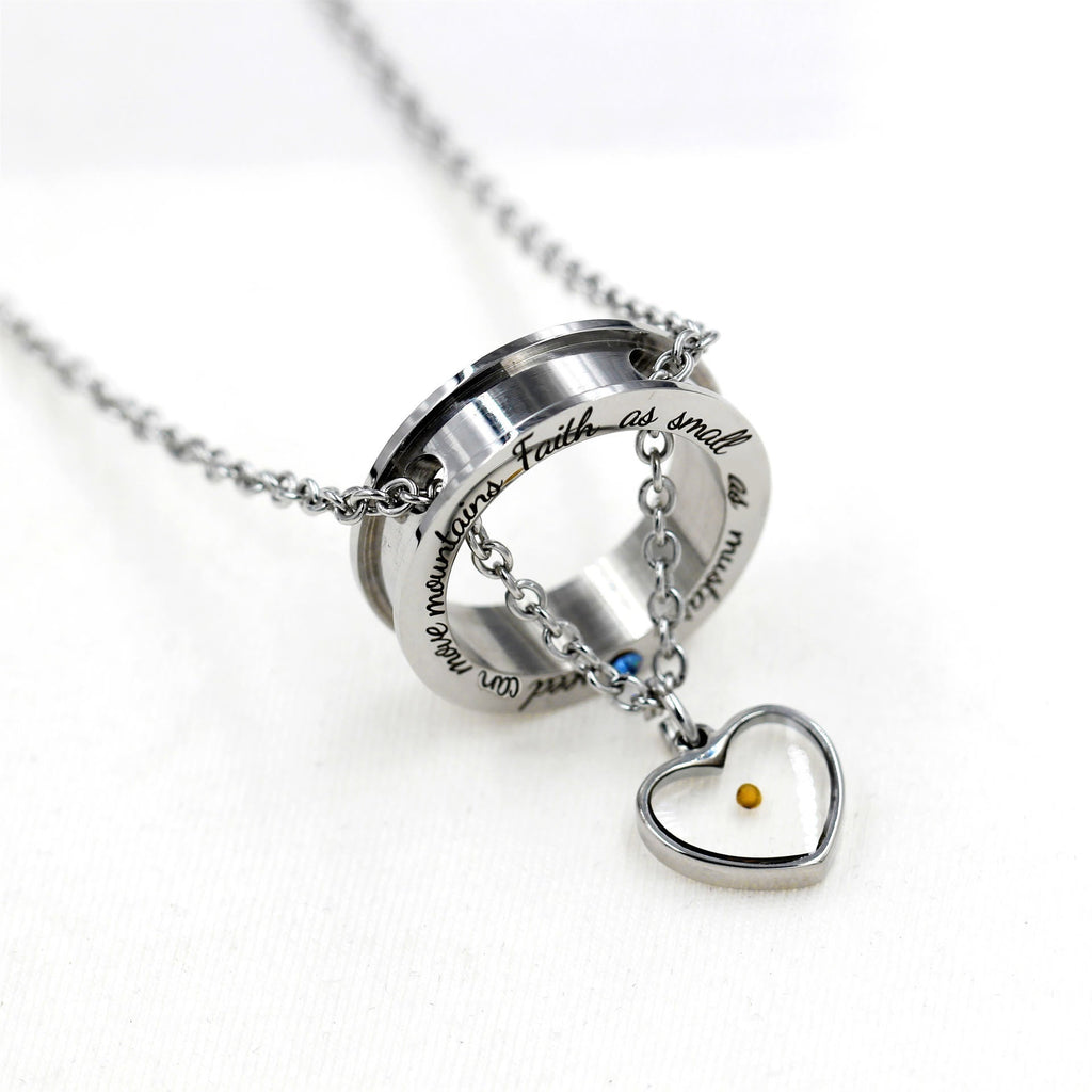 Faith As Mustard Seed Necklace: Varied Charms & Sacred Symbol for Daily Wear