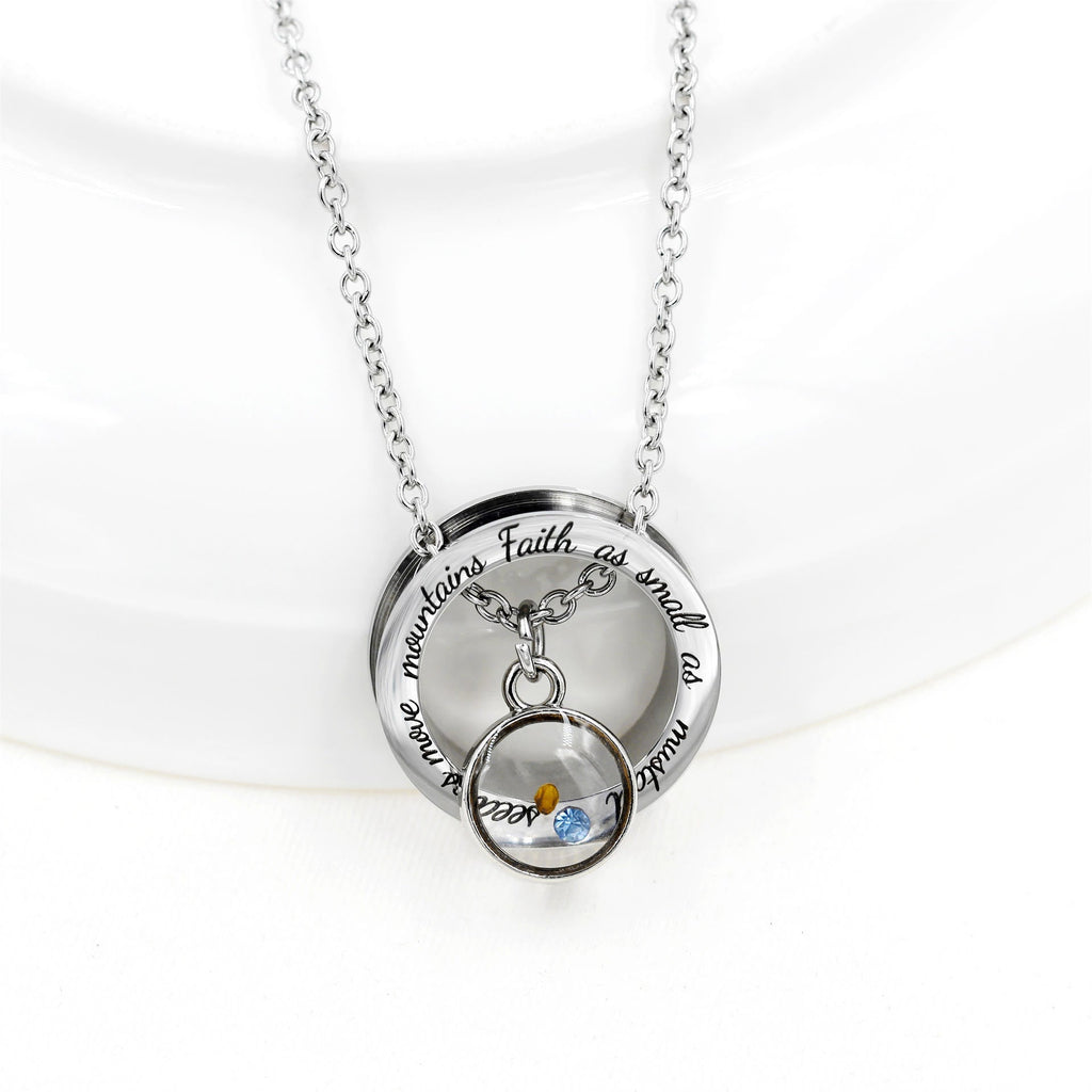 Faith As Mustard Seed Necklace: Varied Charms & Sacred Symbol for Daily Wear