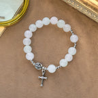 Pastel Glow Color-Shifting UV Bead Prayer Bracelet with Our Lady
