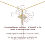 Covenant of Crown and Cross: Modern Crowned in Faith Cross Necklace with Gift Card