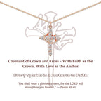 Covenant of Crown and Cross: Modern Crowned in Faith Cross Necklace with Gift Card