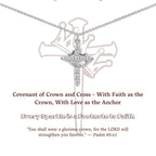 Covenant of Crown and Cross: Modern Crowned in Faith Cross Necklace with Gift Card