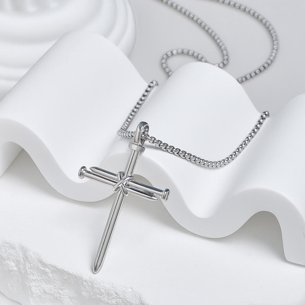 3-Color Nail Cross Pendant Necklace: Gentle Faith Reminder for Daily Life