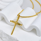 3-Color Nail Cross Pendant Necklace: Gentle Faith Reminder for Daily Life