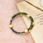 Water Grass Agate Memory Wire Rosary Bracelet: Tender Devotion for Daily Moments