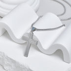 Minimalist Cross Necklace with "JESUS" Detail: Understated Expression of Faith