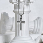 Minimalist Cross Necklace with "JESUS" Detail: Understated Expression of Faith