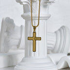 Minimalist Cross Necklace with "JESUS" Detail: Understated Expression of Faith