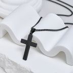 Minimalist Cross Necklace with "JESUS" Detail: Understated Expression of Faith