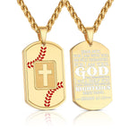 Polished Baseball Dog Tag with Scripture: Constant Grace Reminder for Daily Life