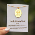 Radiant Cross Disc Necklace: Wearable Faith Token for Daily Carry