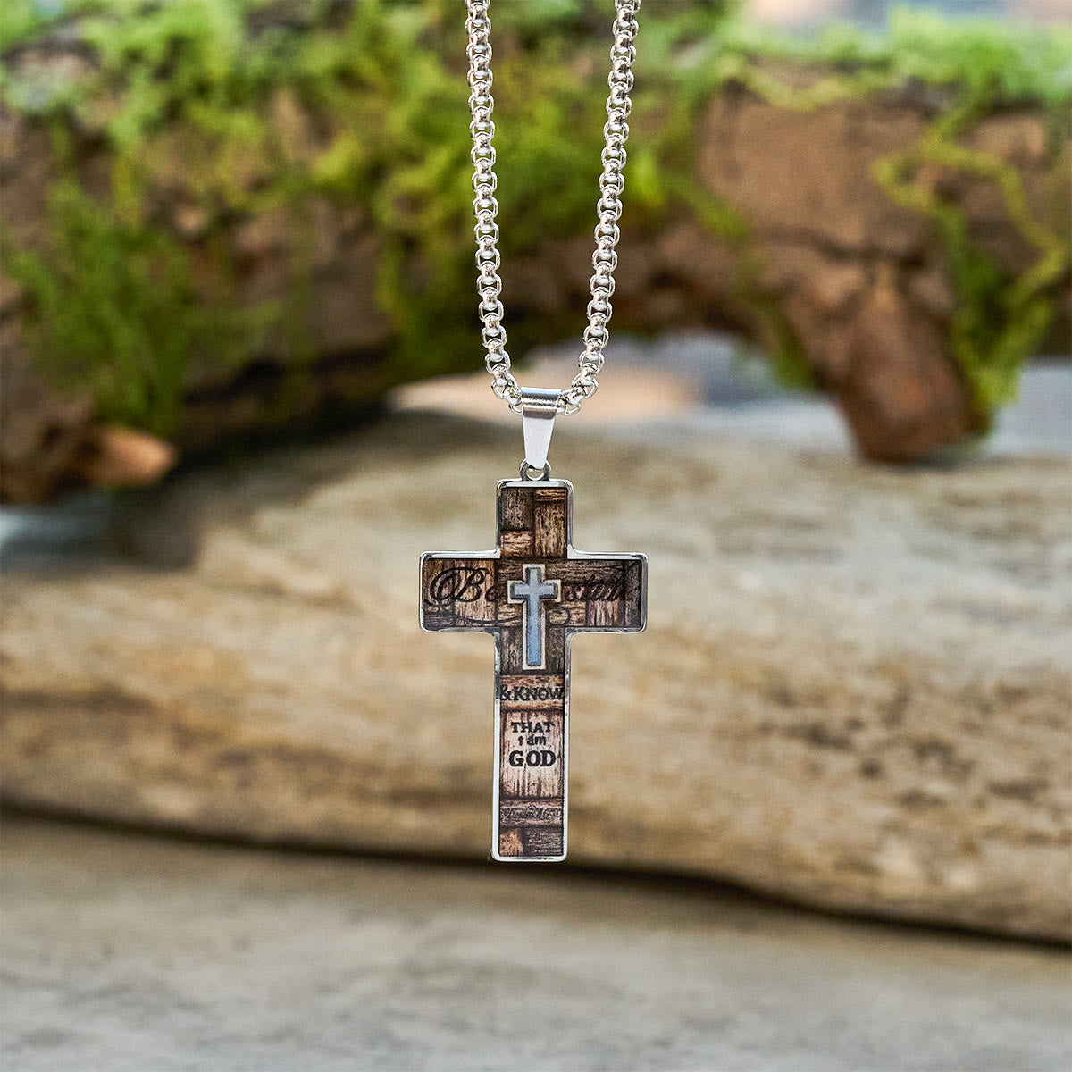 Stained-Image Cross Necklace: Artful Faith Close to the Heart