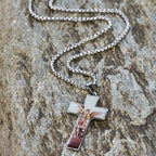 Stained-Image Cross Necklace: Artful Faith Close to the Heart
