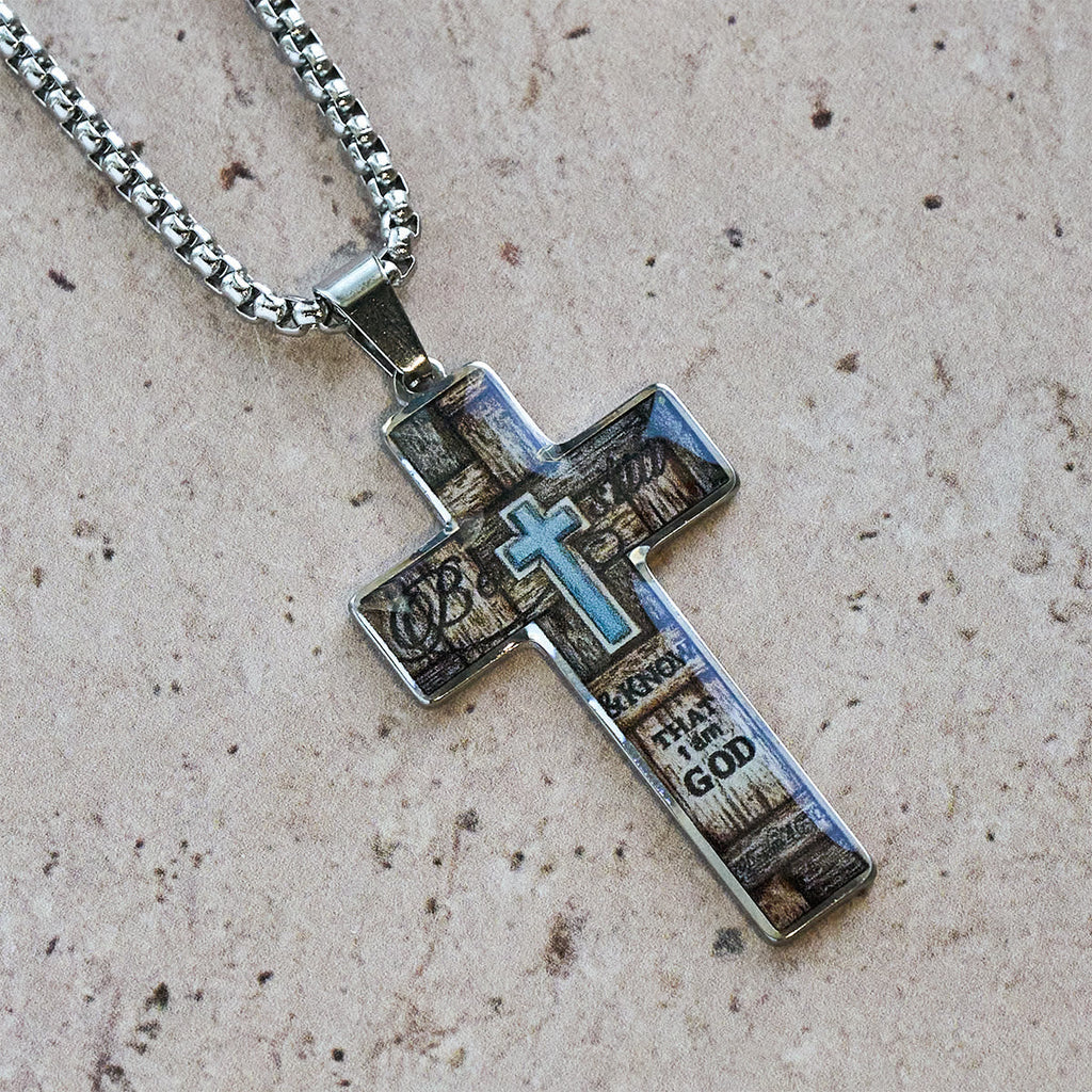 Stained-Image Cross Necklace: Artful Faith Close to the Heart