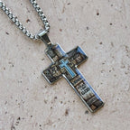 Stained-Image Cross Necklace: Artful Faith Close to the Heart