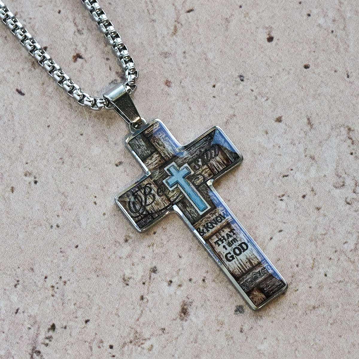 Stained-Image Cross Necklace: Artful Faith Close to the Heart