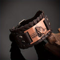 Praying-Hands Leather Bracelet: Bold Badge of Blessing