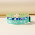 Faith Prompt Bracelet with Cross Bead & WWJD Card: Gift-Ready Keepsake