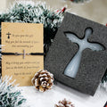 Cross Bracelet & Guardian Angel Cross Set: Tactile Faith Reminder for Daily Moments