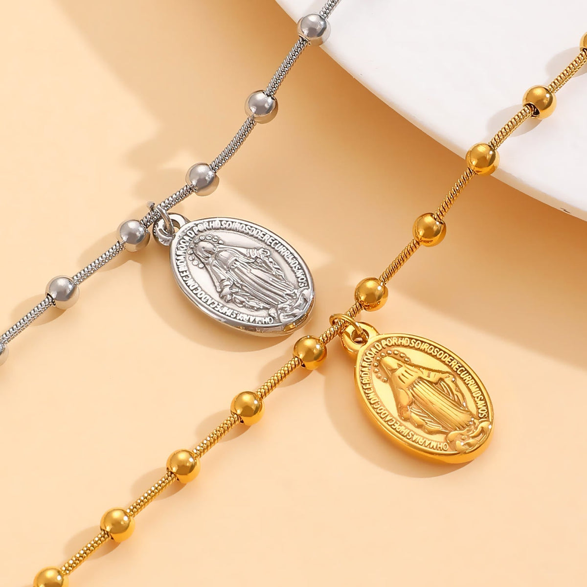 Our Lady Medal with Cross Accent Bracelet: Faith & Care Reminder for Daily Wear