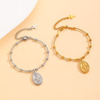 Our Lady Medal with Cross Accent Bracelet: Faith & Care Reminder for Daily Wear
