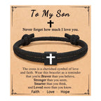 Milano Rope Cross Bracelet with Gift Card: Thoughtful Blessing for Baptism & Milestones