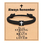 Milano Rope Cross Bracelet with Gift Card: Thoughtful Blessing for Baptism & Milestones