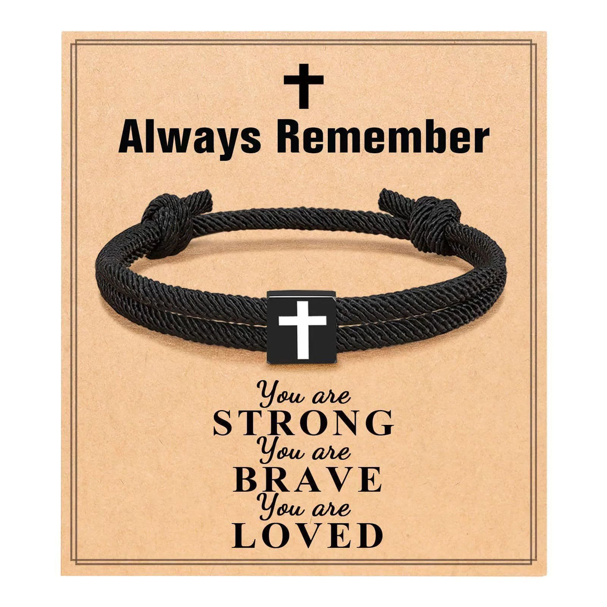 Milano Rope Cross Bracelet with Gift Card: Thoughtful Blessing for Baptism & Milestones