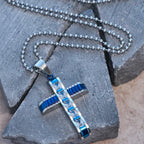 4-Color Alloy Zircon Cross Necklace: Small Daily Faith Token for Personal Style
