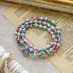 6mm Pastel UV-Glow Rosary Bracelet: Pastel Hues & Illuminated Devotion