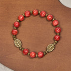 Oil-Painting Glass Rosary, Bracelet: Faith & Grace Reminder for Quiet Moments