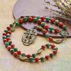 Oil-Painting Glass Rosary, Bracelet: Faith & Grace Reminder for Quiet Moments