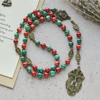 Oil-Painting Glass Rosary, Bracelet: Faith & Grace Reminder for Quiet Moments