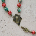 Oil-Painting Glass Rosary, Bracelet: Faith & Grace Reminder for Quiet Moments