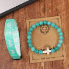 Faith Prompt Bracelet with Cross Bead & WWJD Card: Gift-Ready Keepsake