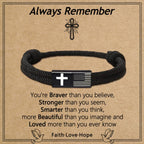 American Flag & Cross Bracelet with Card: Practical Faith Wrapped in Meaning
