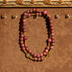 Perilla Wood Multi-Layer Rosary Bracelet with Earthy Beads & Sacred Our Lady