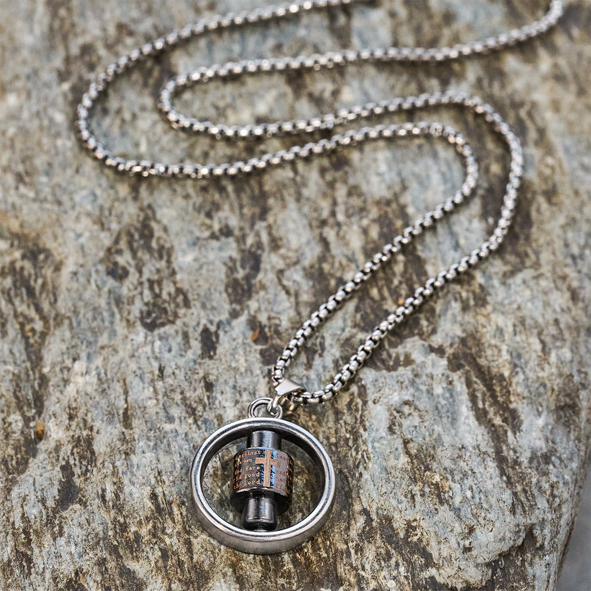 Rotating Cross Scripture Necklace: Constant Faith Companion for Wearers